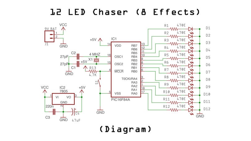 6 Channel Light Chaser Circuit Diagram