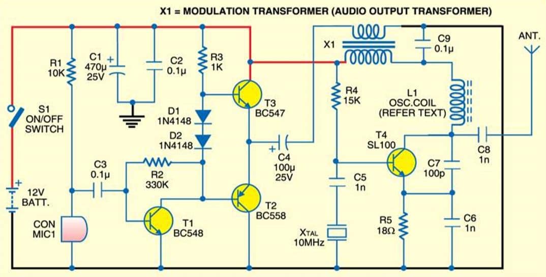 Crystal AM Transmitter - Electronics Projects Hub