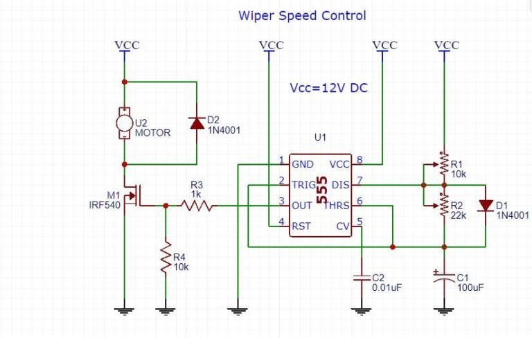 Wiper Speed Controller Circuit - Electronics Projects Hub