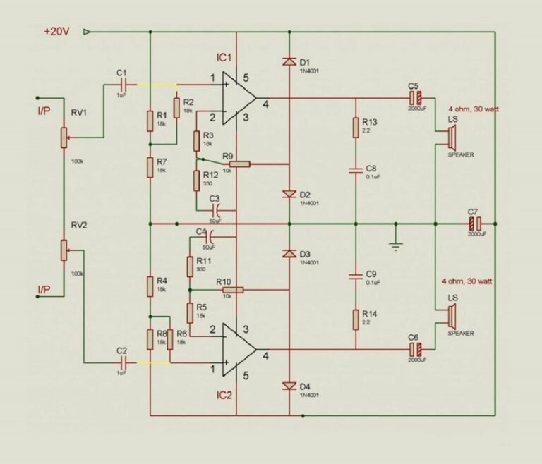 20W + 20W Hi-Fi Stereo Amplifier using LM1875 IC - Electronics Projects Hub